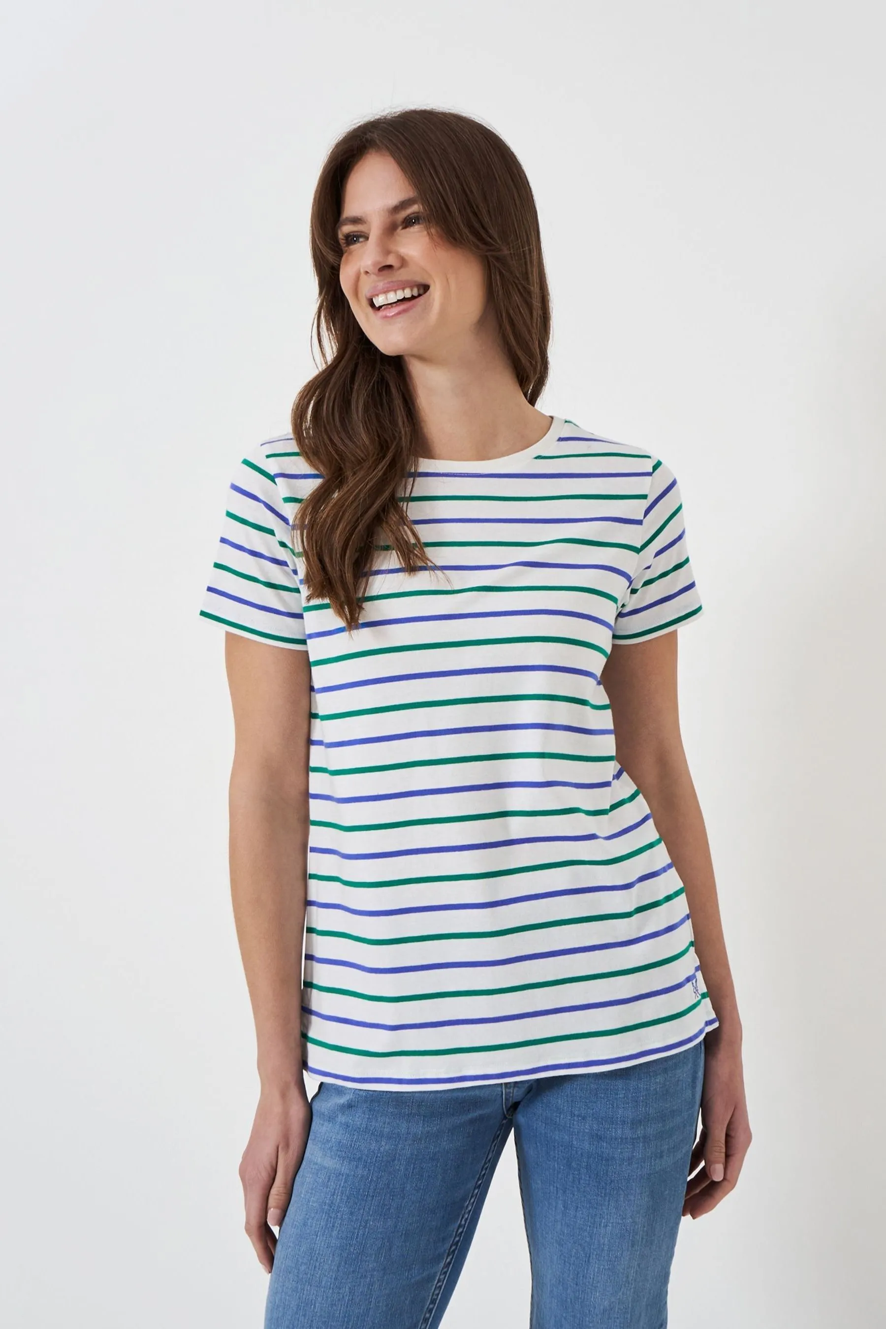 Crew Clothing 100% Cotone Breton T Shirt    