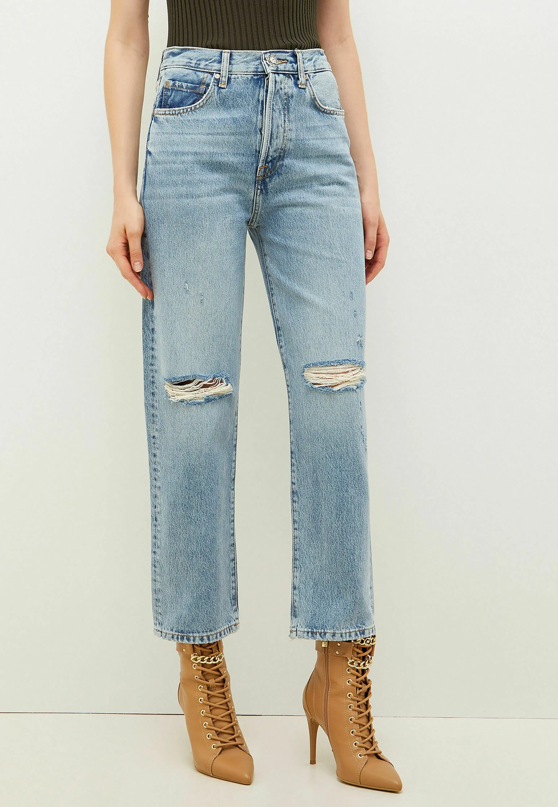 CROPPED - Jeans a sigaretta