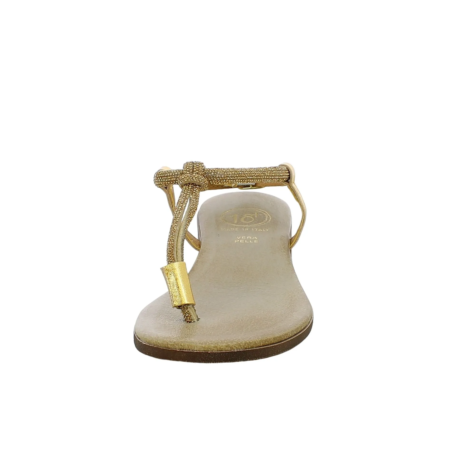 Diciottopiù  Sandalo infradito strass oro 