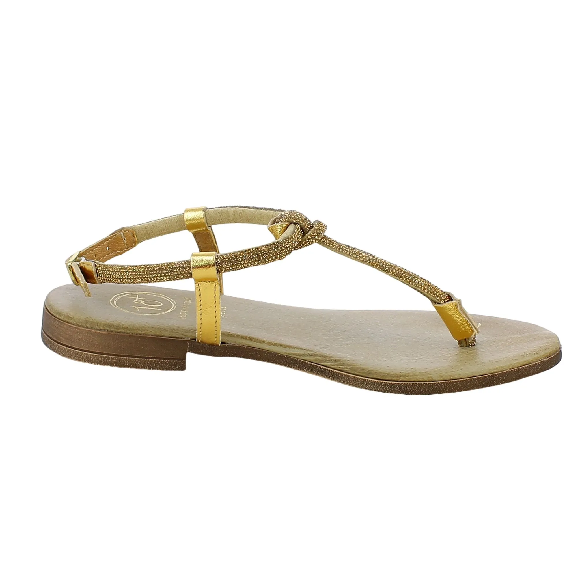 Diciottopiù  Sandalo infradito strass oro 