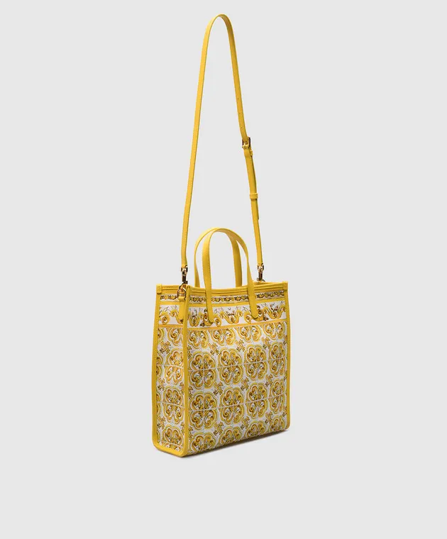 Dolce&Gabbana Borsa tote bianca con logo maiolica BB2259AP026