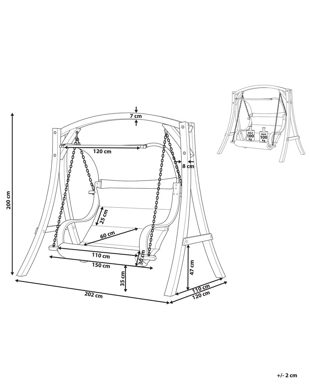 Dondolo da giardino APRILIA Legno Marrone