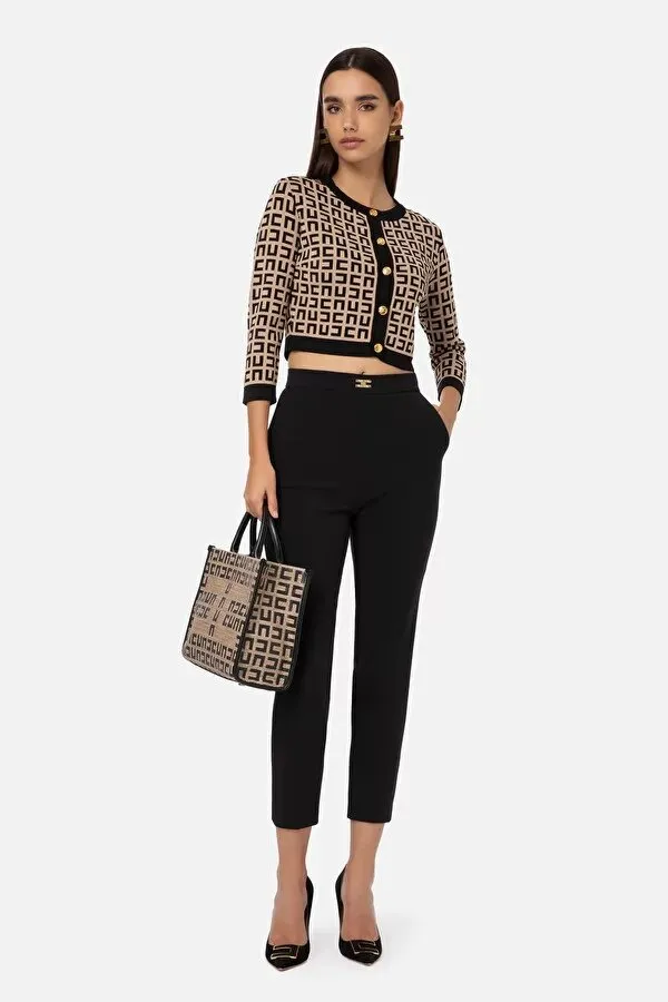 ELISABETTA FRANCHI Pantalone in doppio crepe stretch