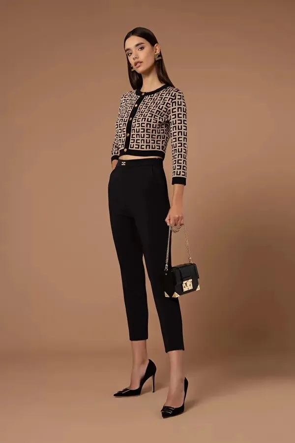 ELISABETTA FRANCHI Pantalone in doppio crepe stretch