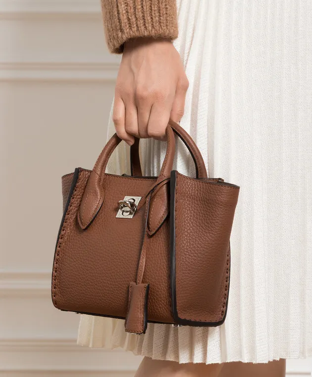 Ermanno Scervino Borsa tote Maggie in pelle marrone D433S362CZY