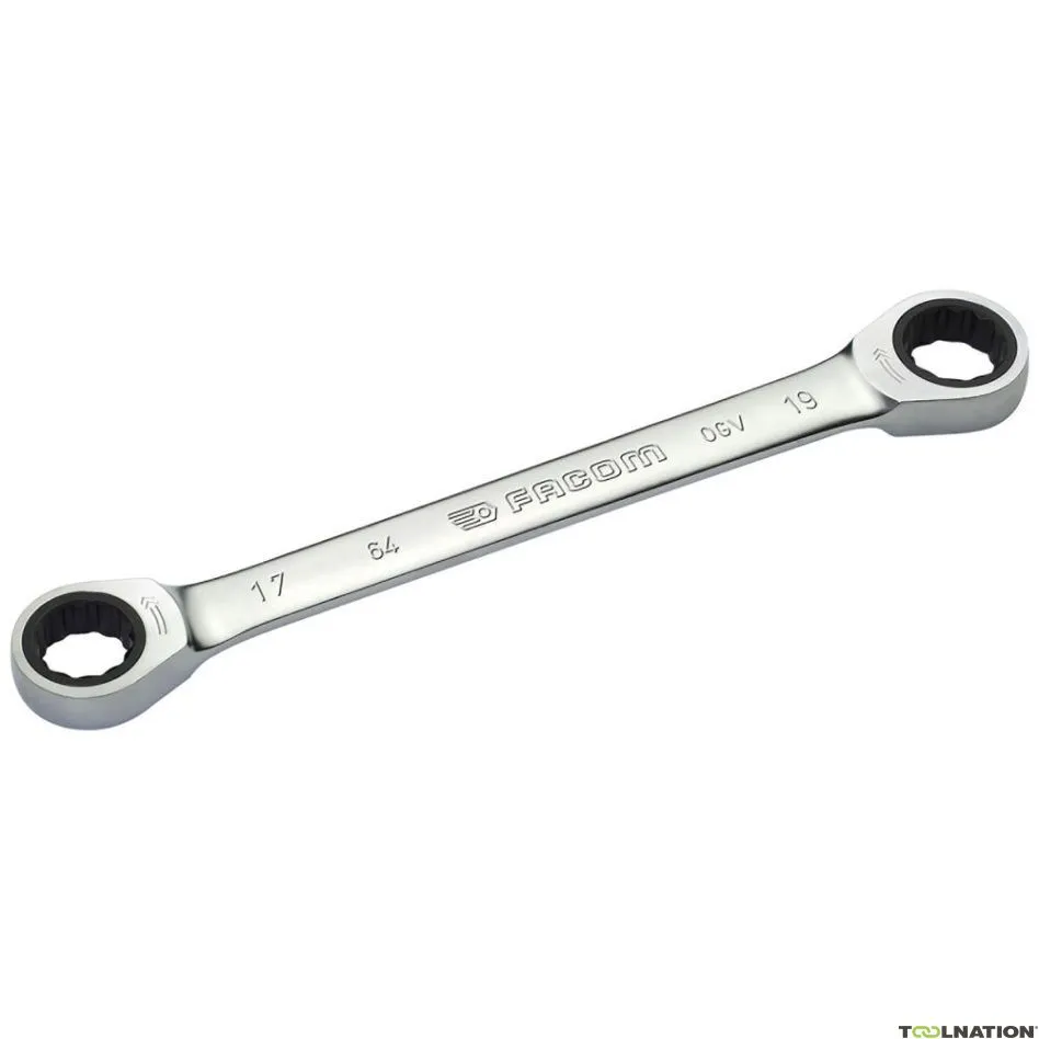Facom 64.22X24 Chiave a cricchetto a doppio anello 12 lati 22 x 24 mm misure metriche