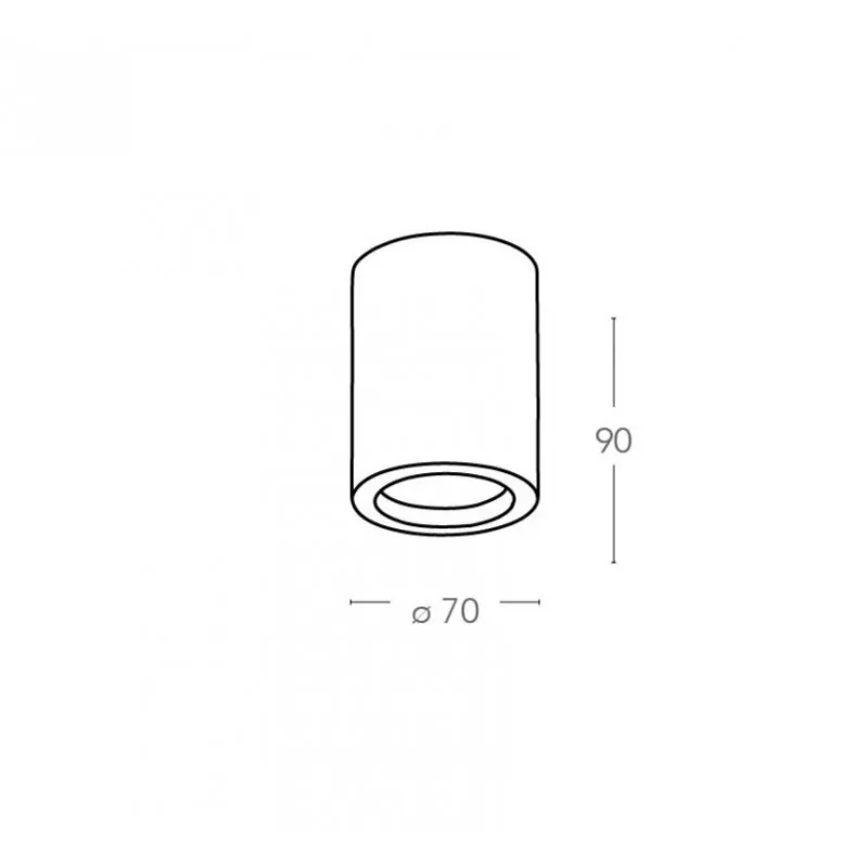 Faretto Spot GU10 Cilindro Gesso Da Soffitto Diam.7 cm