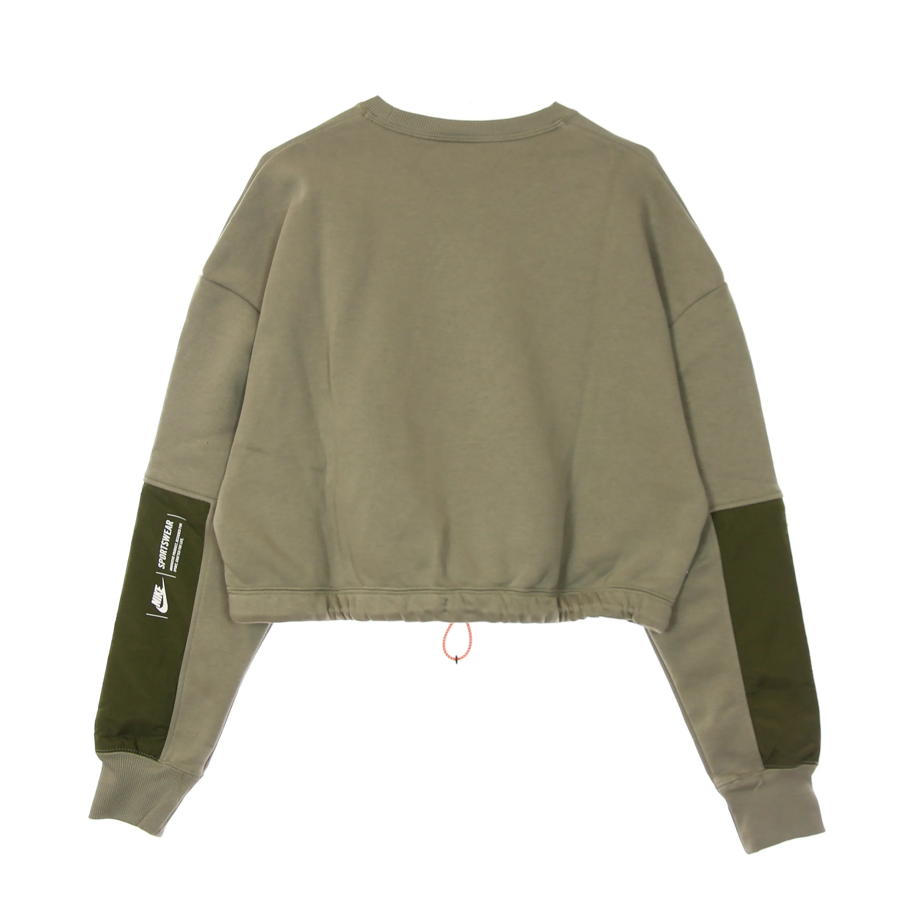 Felpa Girocollo Corta Donna W Sportswear Crew Fleece Uu Light Army/cargo Khaki/cargo Khaki