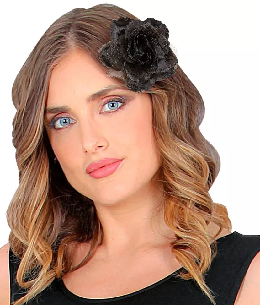 Fermaglio per capelli rosa nera