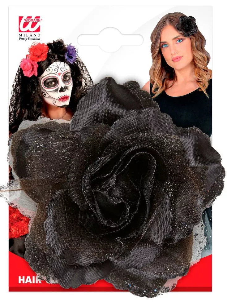 Fermaglio per capelli rosa nera