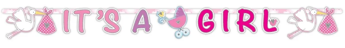 Festone it's a girl con cicogna