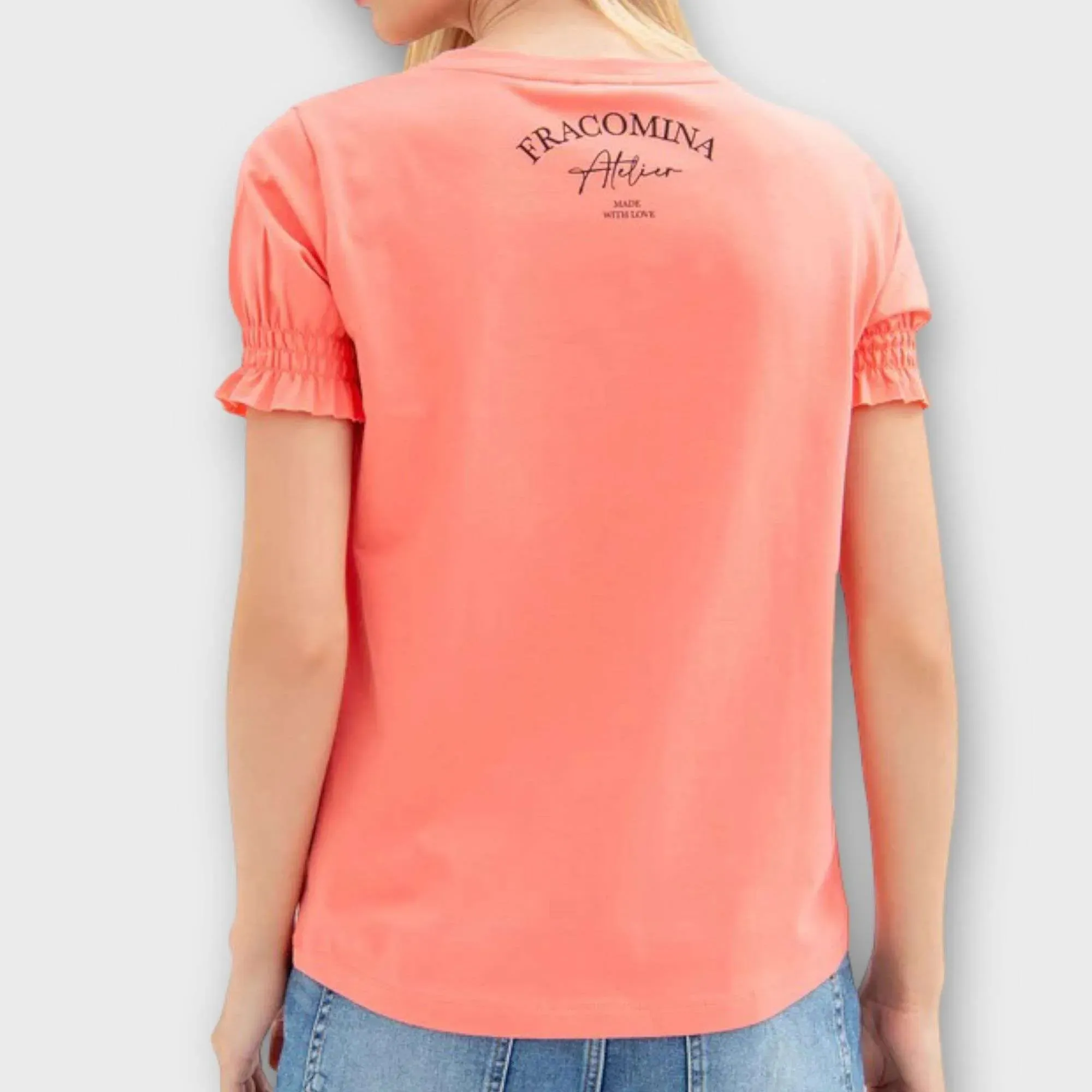 Fracomina – T-shirt regular in jersey con stampa melon