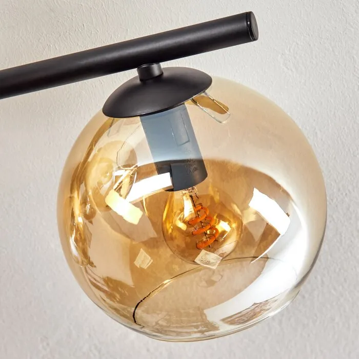 Gastor Plafoniera, Lampada a sfera Ambrato, Cromo, Grigio fumo, 5-Luci