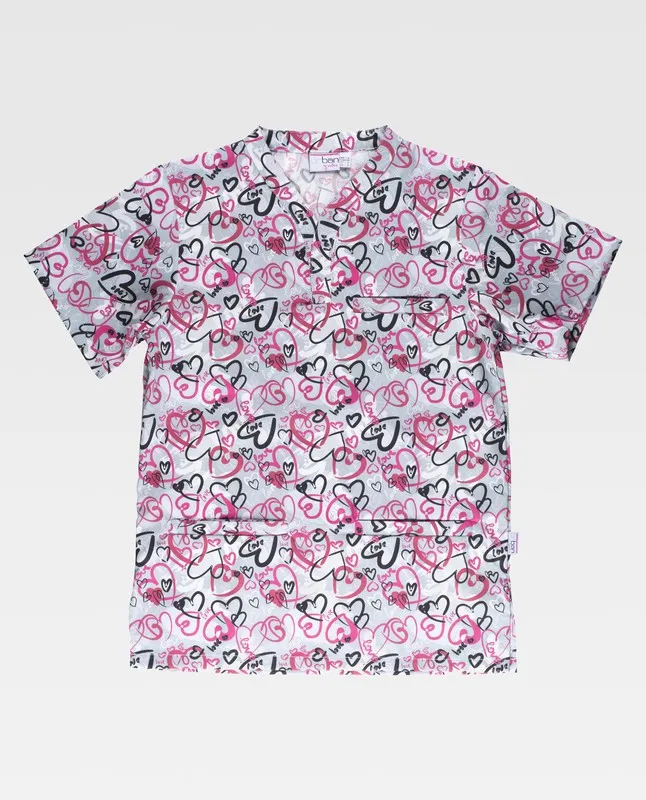 Giacca a maniche corte, una borsa sul petto stampa unisex Love STAMPATO