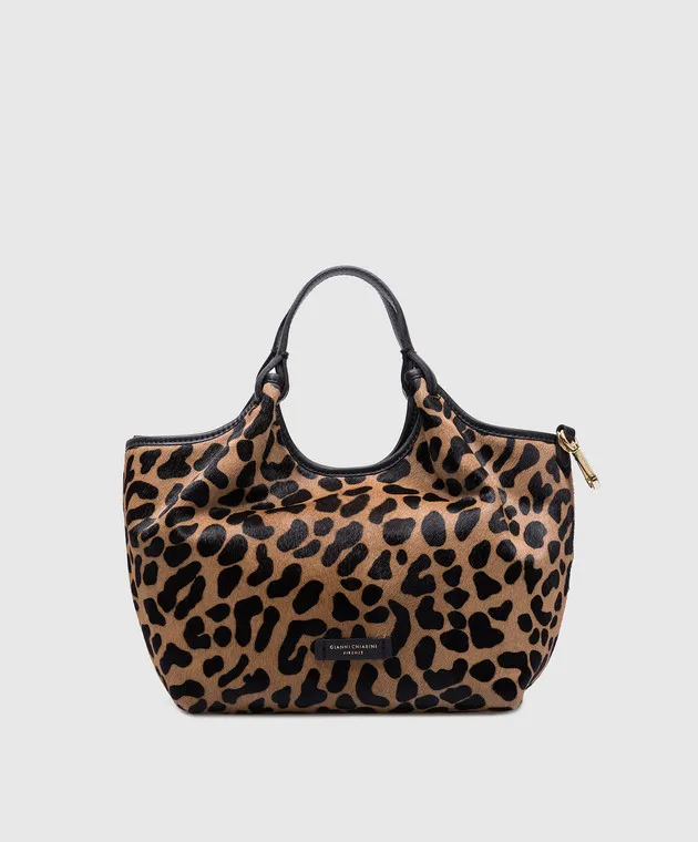 Gianni Chiarini Borsa tote Dua in pelle stampa animalier con logo BS11109HORSY