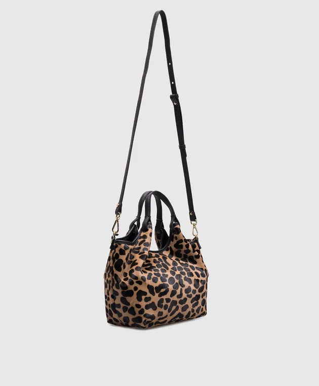 Gianni Chiarini Borsa tote Dua in pelle stampa animalier con logo BS11109HORSY
