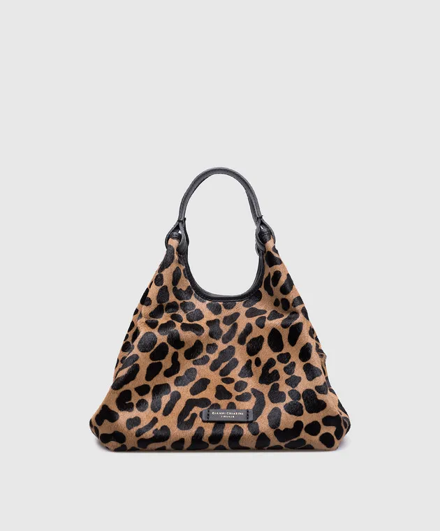 Gianni Chiarini Borsa tote Dua in pelle stampa animalier con logo BS11109HORSY