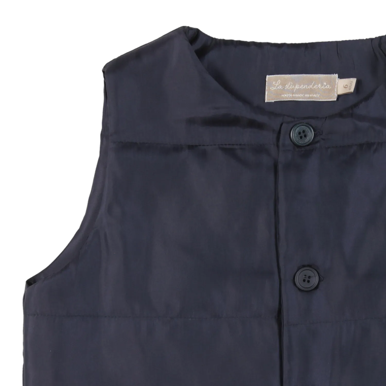 Gilet Imbottito Blu Navy Bambino E Bambina