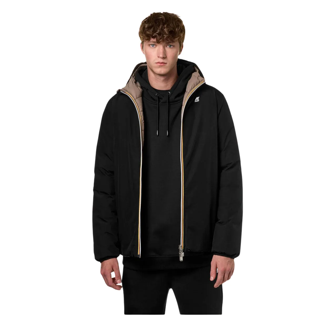 Giubbino Uomo K-Way Jack St Thermo Reversibile Nero/Beige