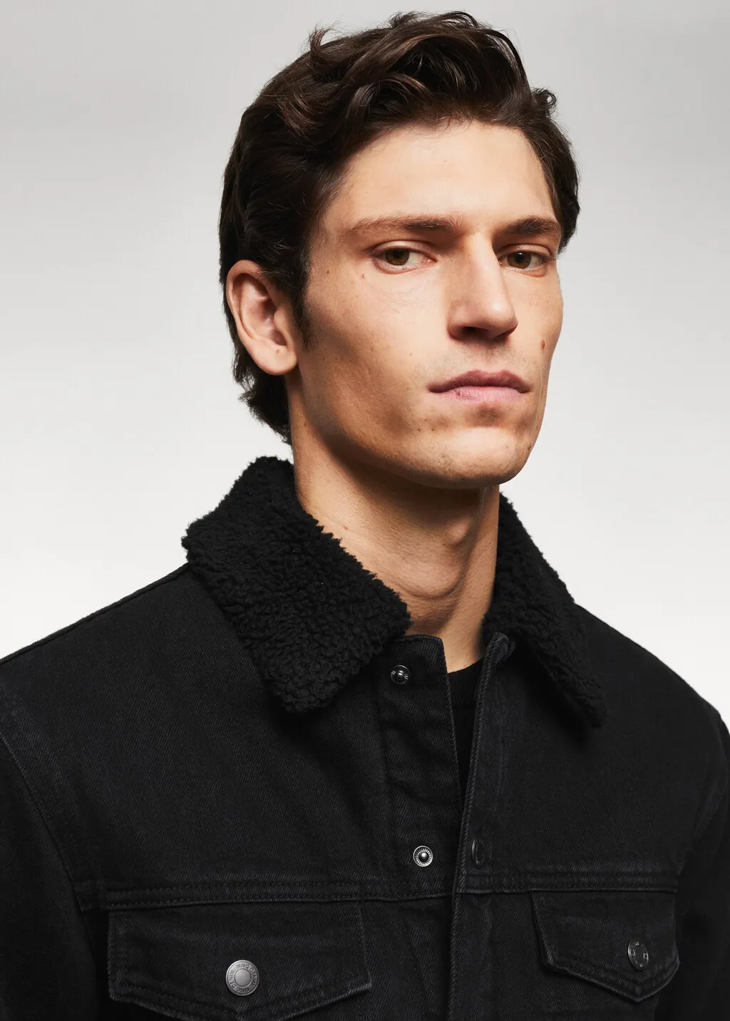 Giubbotto denim pelliccia di pecora