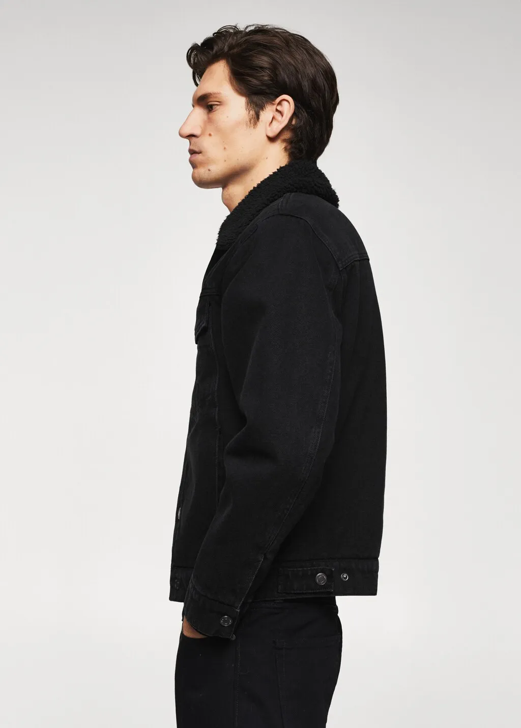 Giubbotto denim pelliccia di pecora