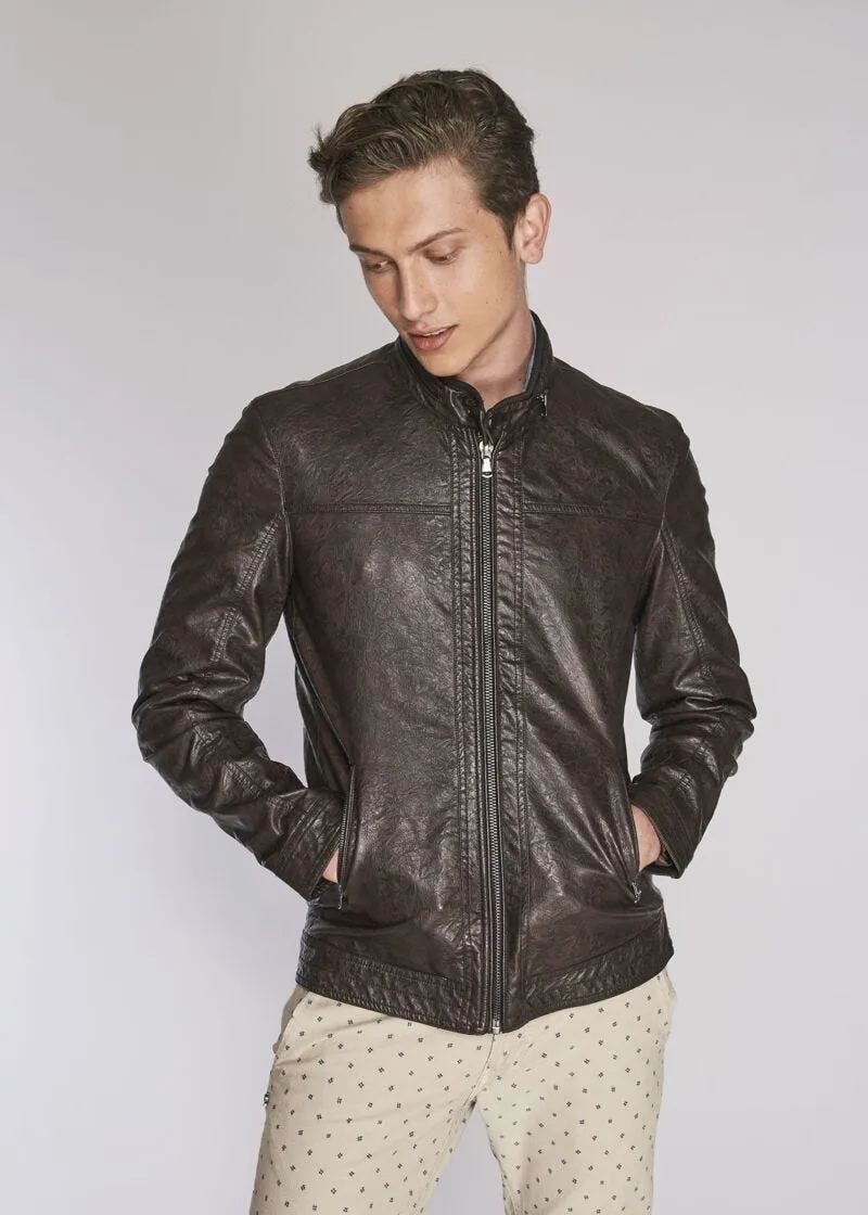 Giubbotto effetto pelle con zip