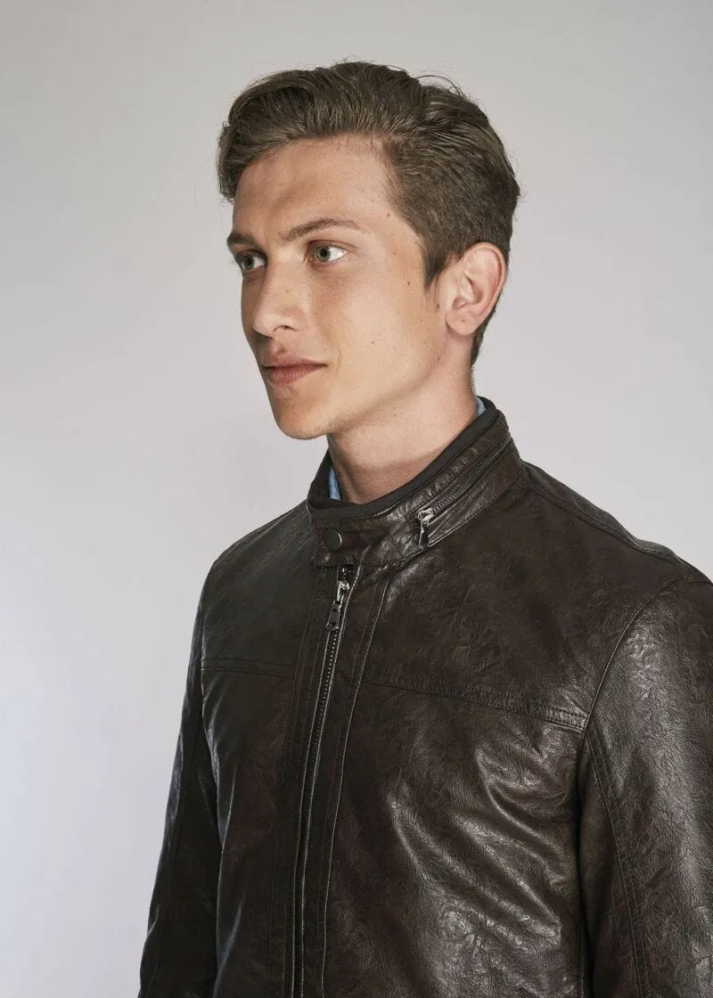 Giubbotto effetto pelle con zip