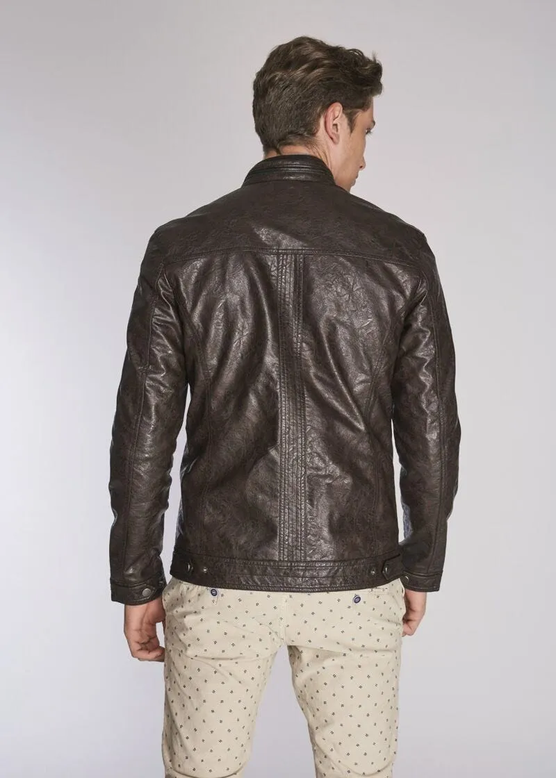Giubbotto effetto pelle con zip