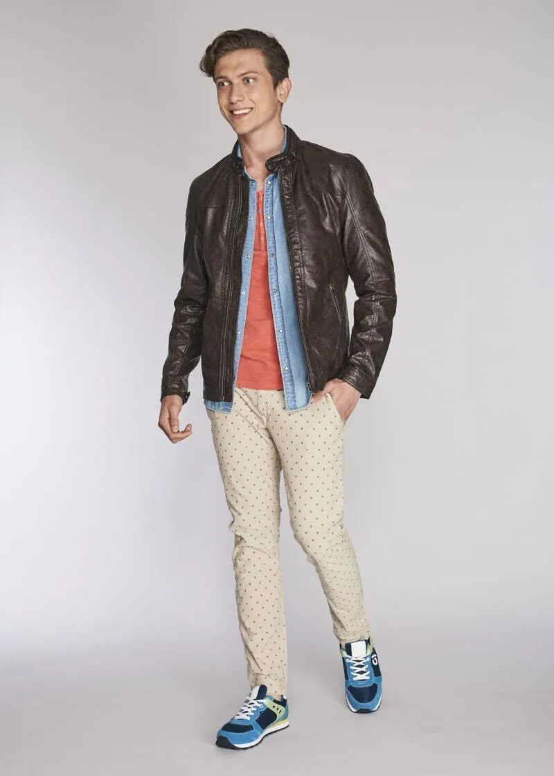 Giubbotto effetto pelle con zip