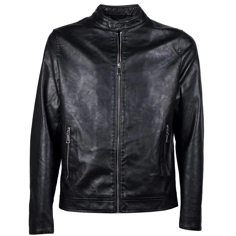 Giubbotto Uomo simil Pelle Dresserd collo coreano modello leggero