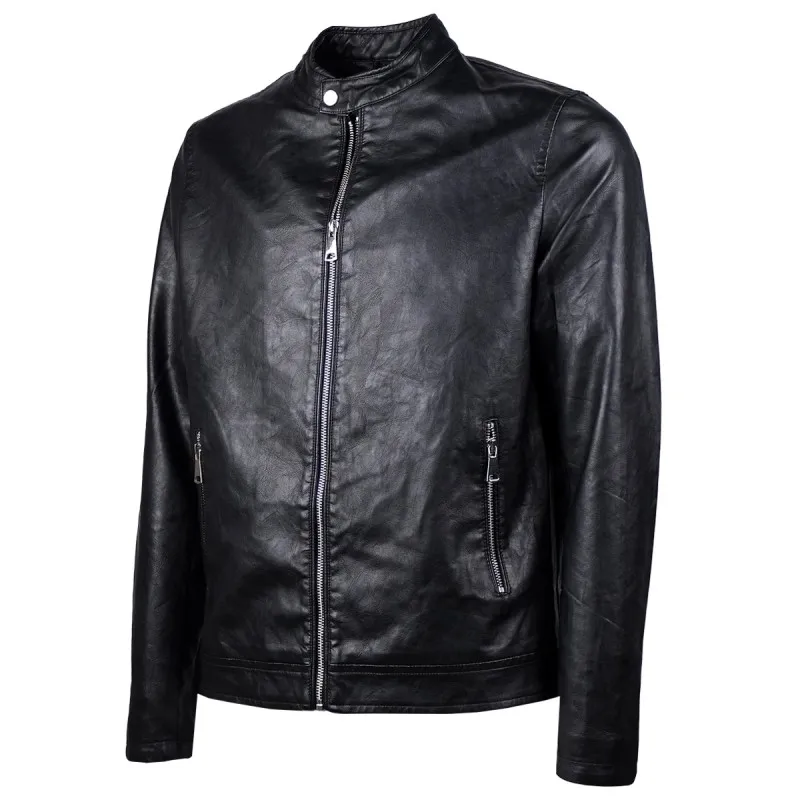 Giubbotto Uomo simil Pelle Dresserd collo coreano modello leggero