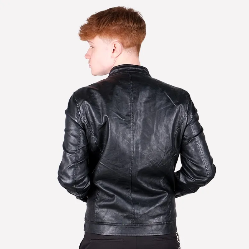 Giubbotto Uomo simil Pelle Dresserd collo coreano modello leggero