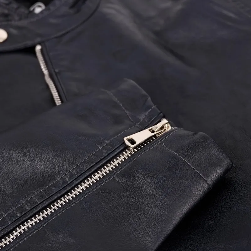 Giubbotto Uomo simil Pelle Dresserd collo coreano modello leggero