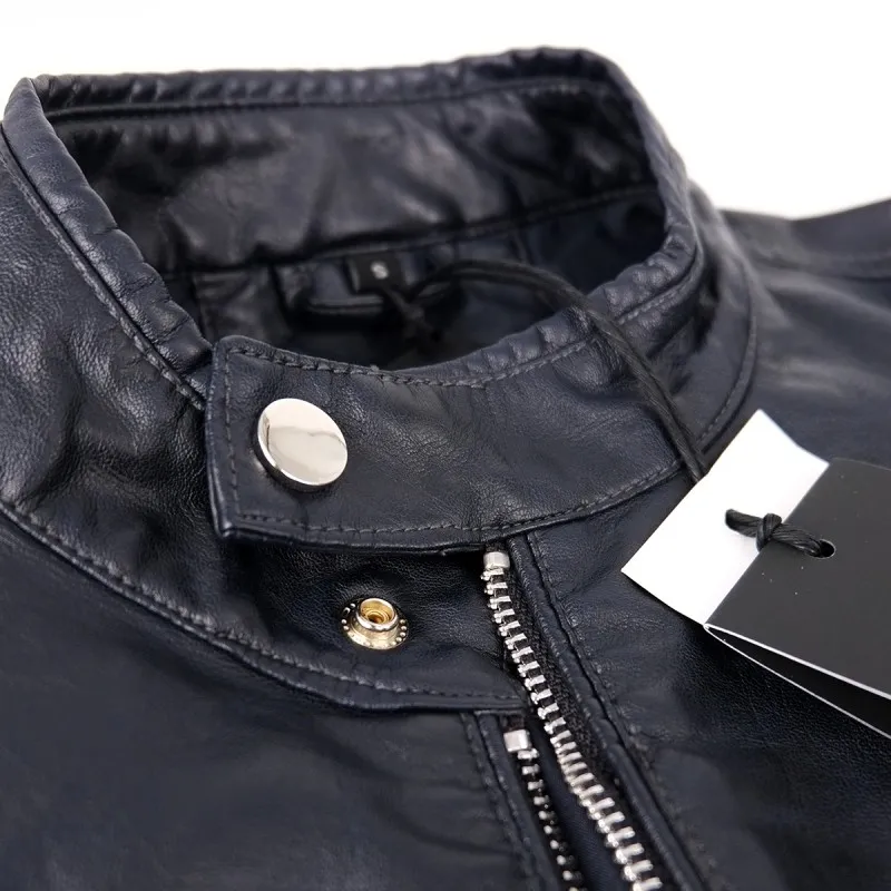 Giubbotto Uomo simil Pelle Dresserd collo coreano modello leggero