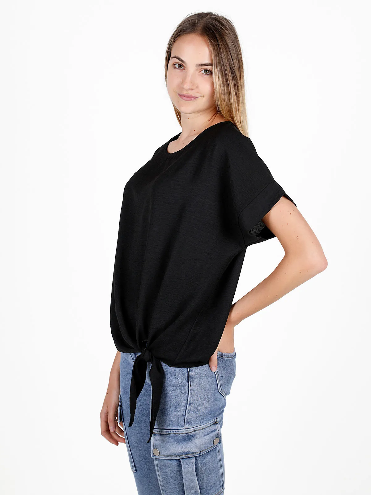 Gloria Blouse femme manches courtes avec noeud