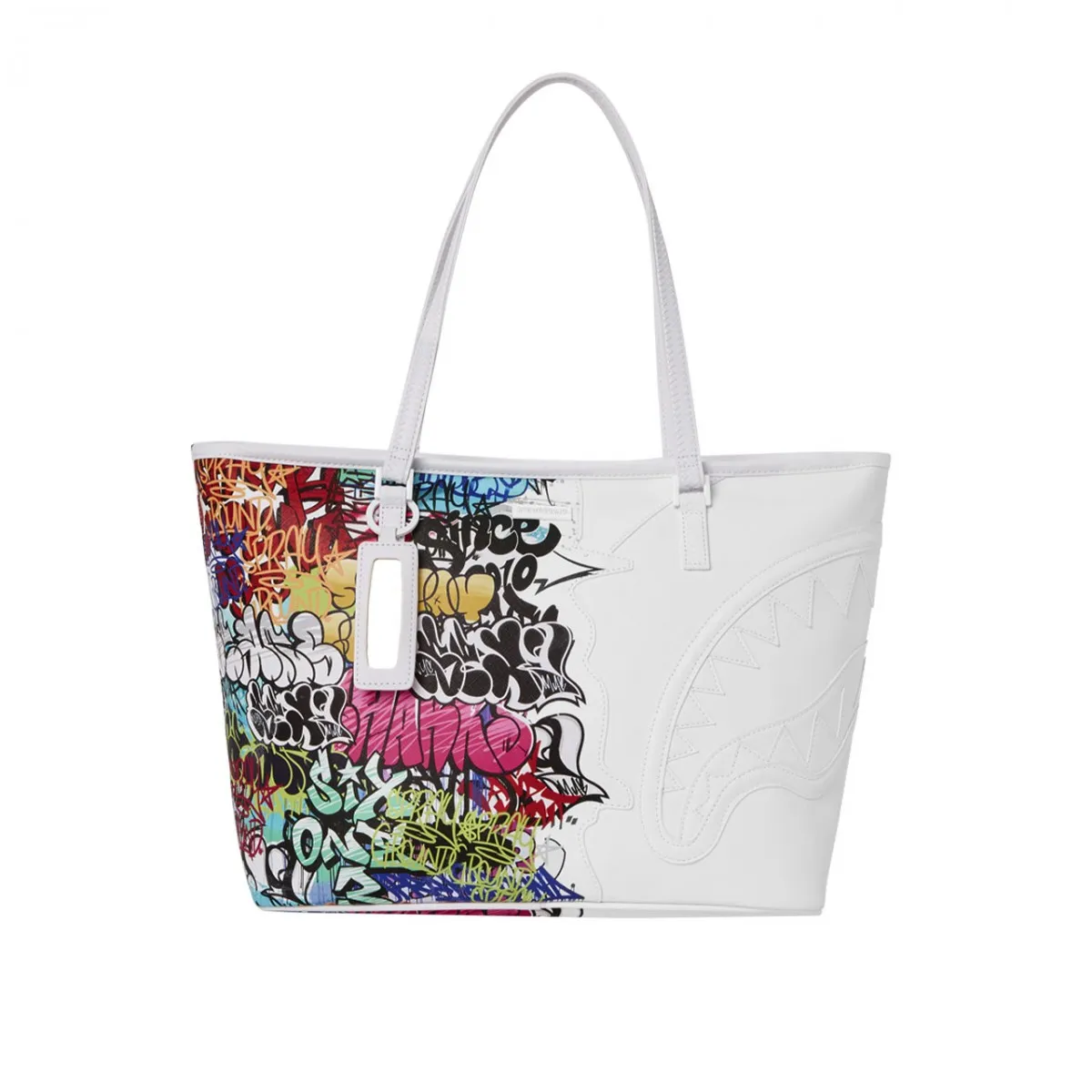 Half Graff Tote, Bianco