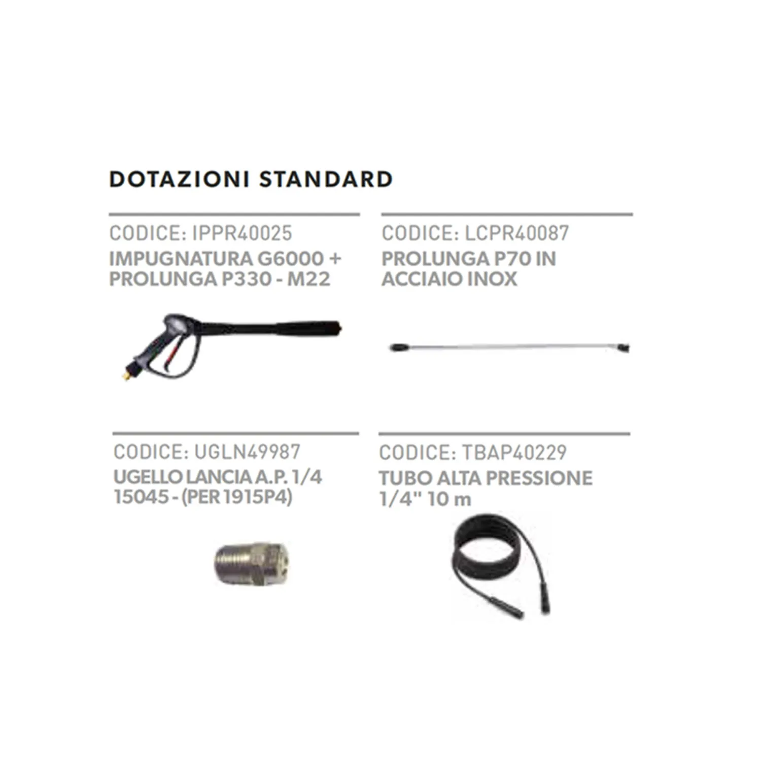 Idropulitrice Portotecnica Atomax-C D1915P4 T carrellata pressione 190 bar portata 900 l/min completa di tubo, lancia, impugnatu