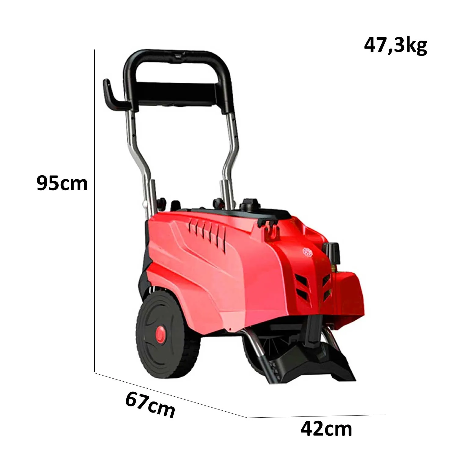 Idropulitrice Portotecnica Atomax-C D1915P4 T carrellata pressione 190 bar portata 900 l/min completa di tubo, lancia, impugnatu