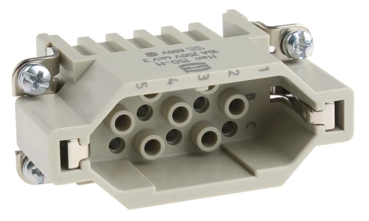Inserto connettore HARTING, Maschio, serie Han D, 10A, 15 vie