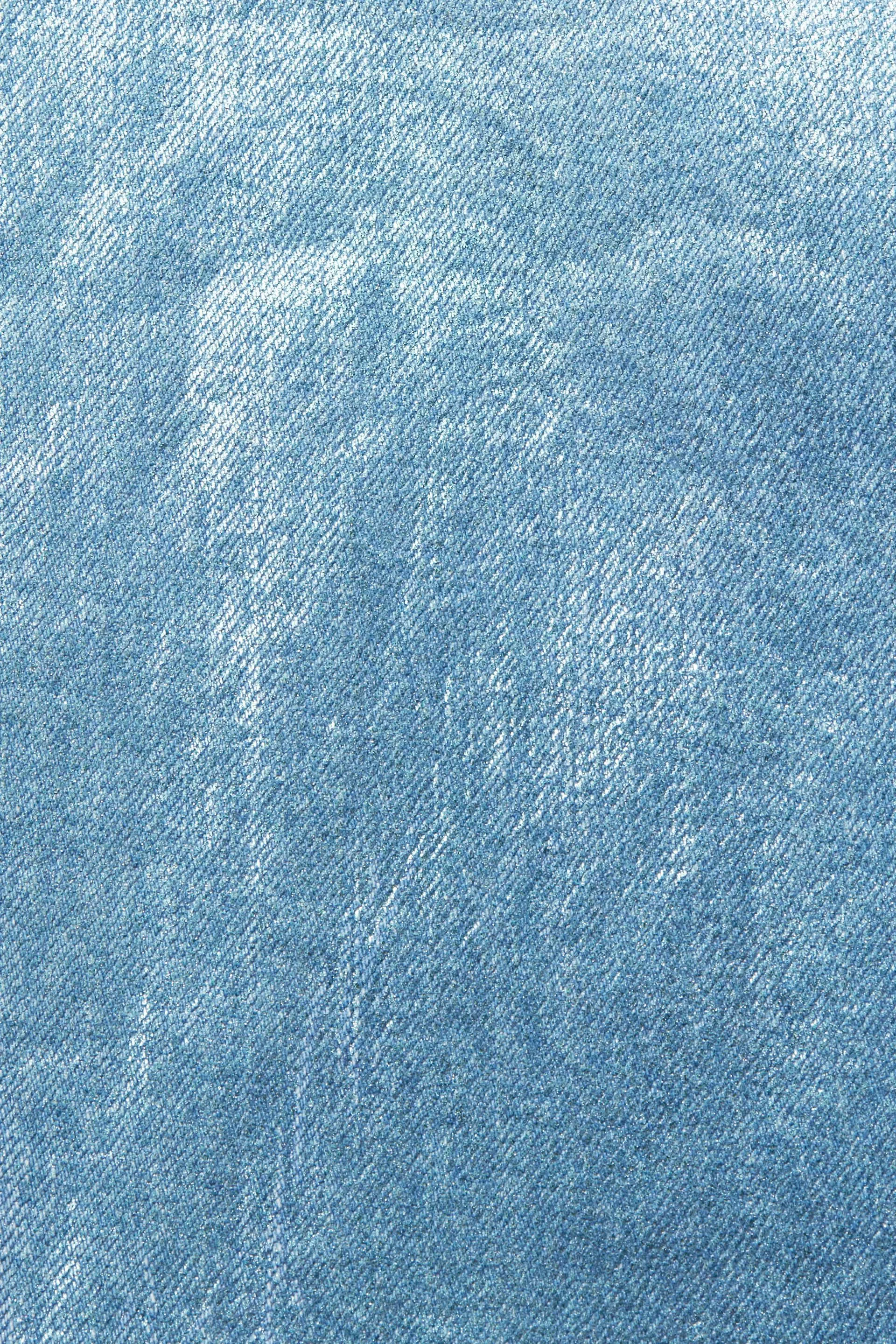Jeans dritti retrò a vita alta metallizzati