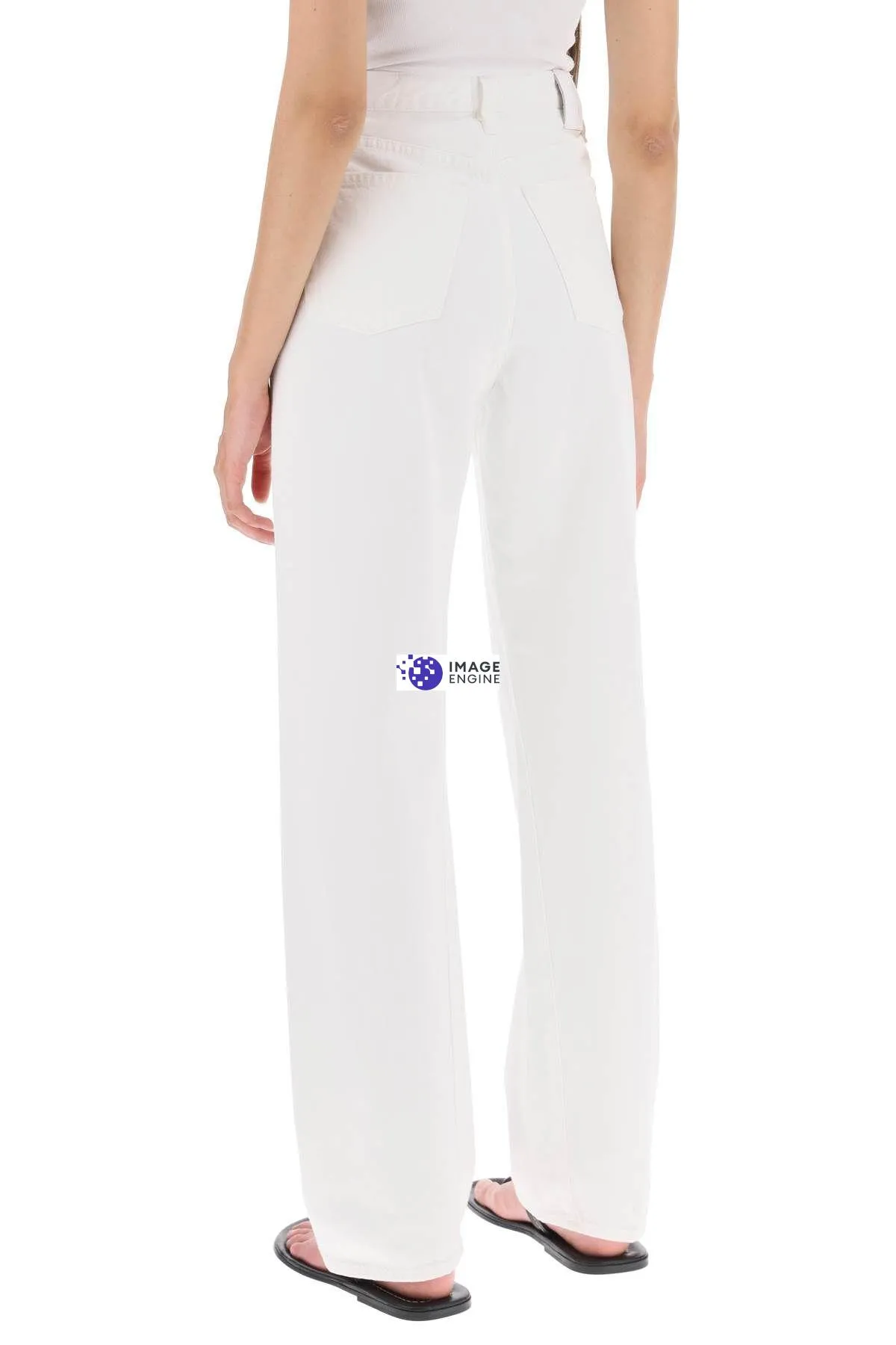 Jeans straight twisted seam