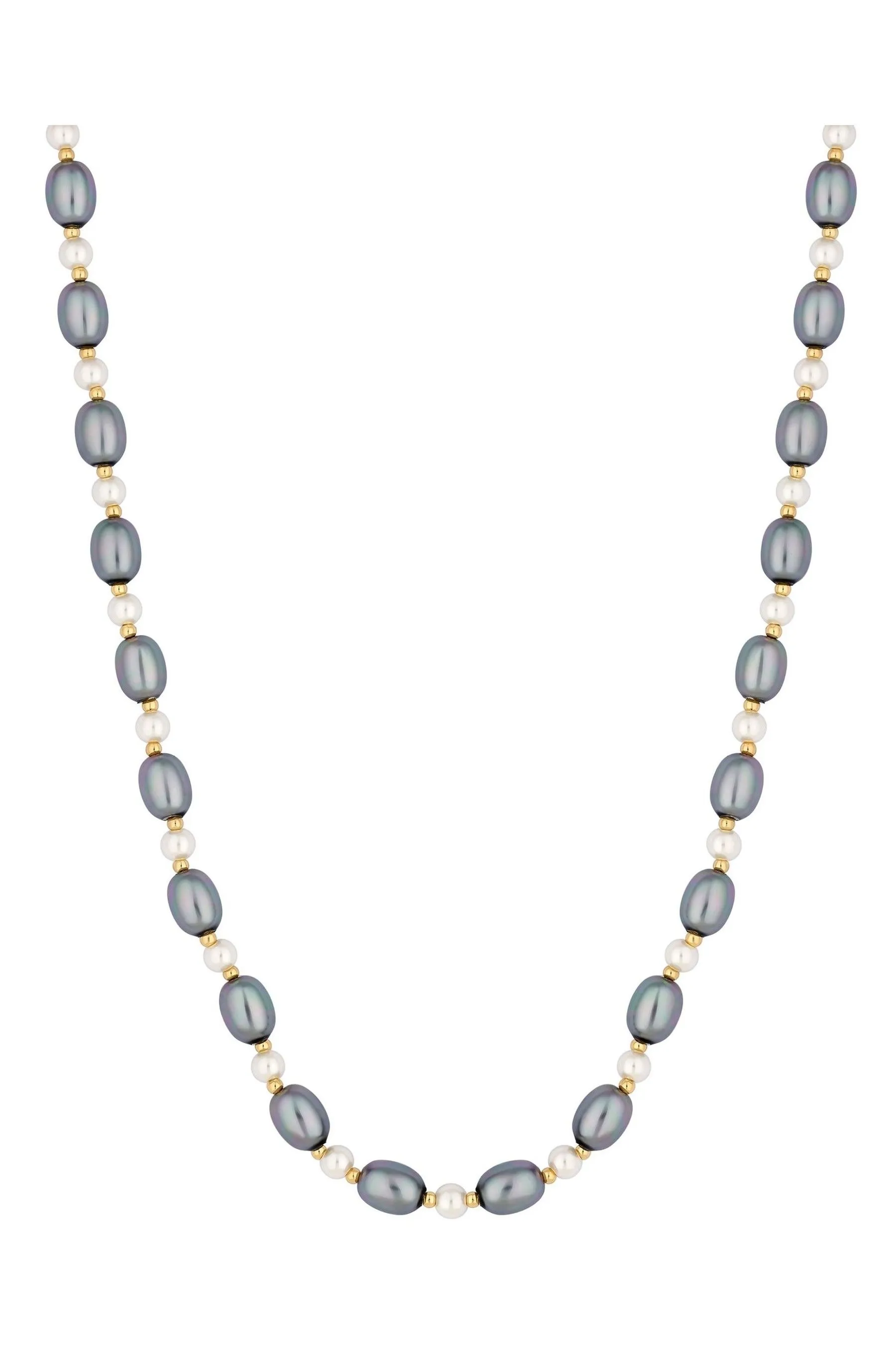 Jon Richard - Bracciale lucido a maglie ovali con perle