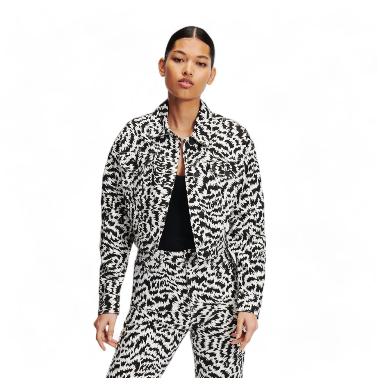 Karl Lagerfeld giubbotto jeans zebrato