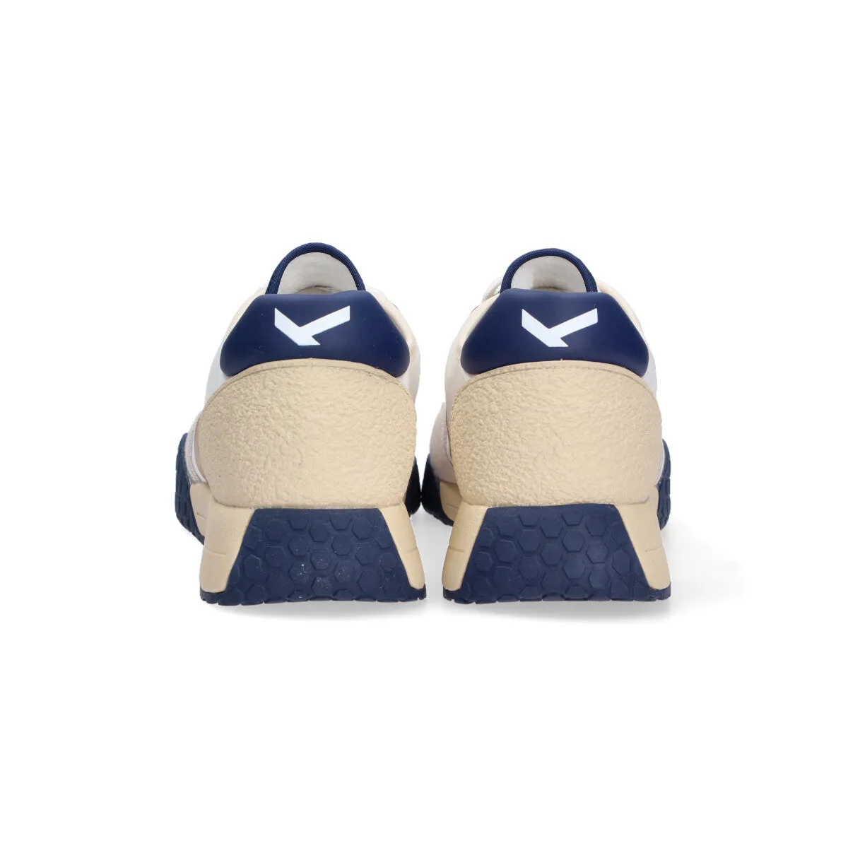 Keh-noo sneaker camoscio nylon bianco beige blu