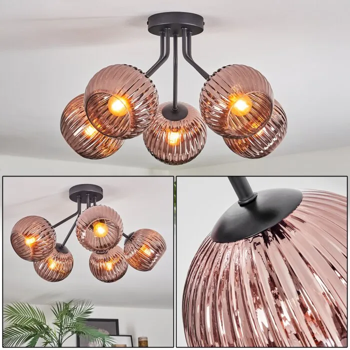 Koyoto Plafoniera, Lampada a sfera 52 cm Ramato, 5-Luci