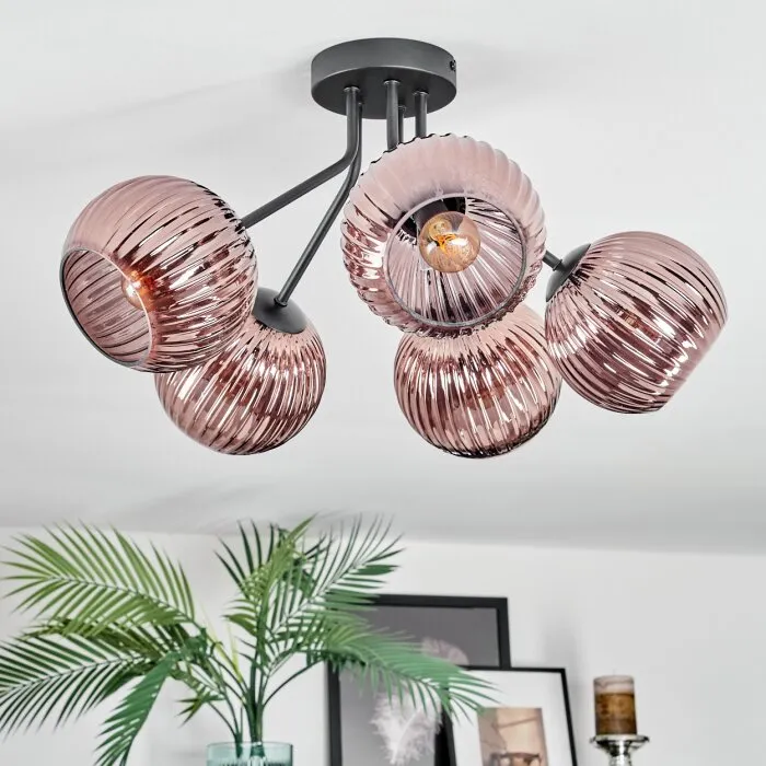 Koyoto Plafoniera, Lampada a sfera 52 cm Ramato, 5-Luci