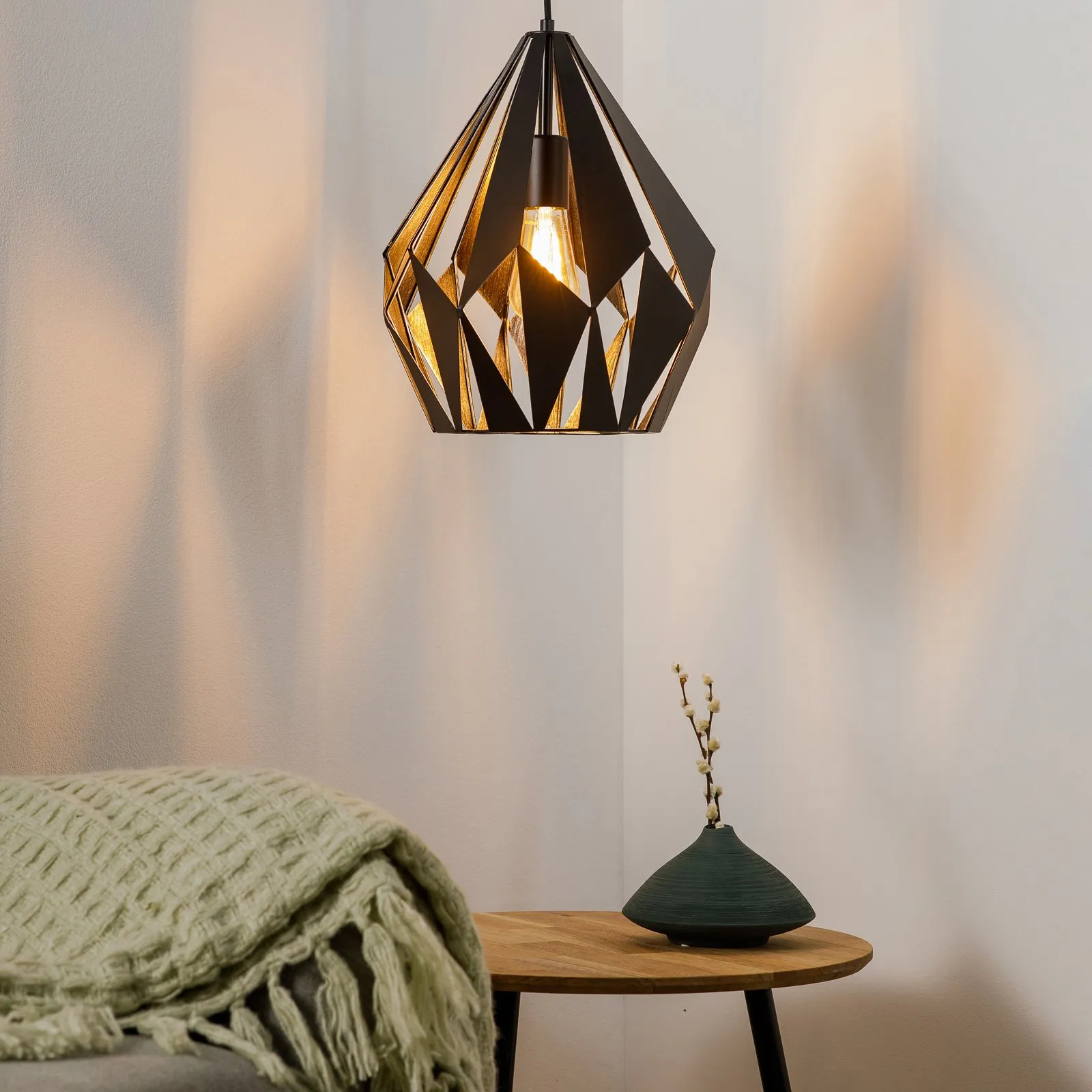 Lampada a sospensione Carlton nero-argento Ø 31 cm