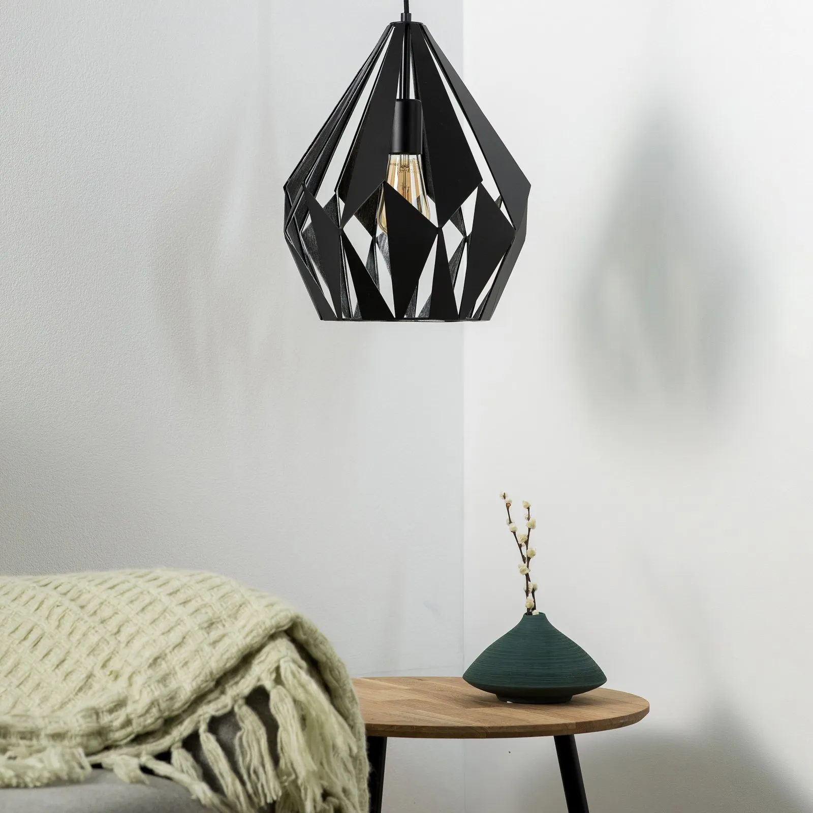 Lampada a sospensione Carlton nero-argento Ø 31 cm