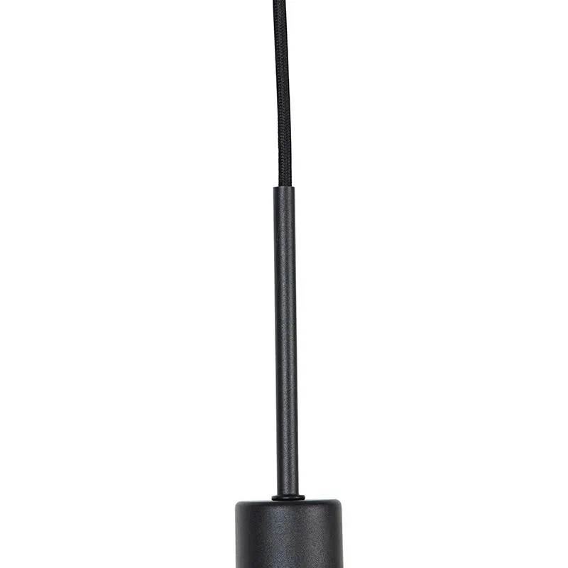 Lampada a sospensione moderna nera con paralume marrone 35 cm - Combi
