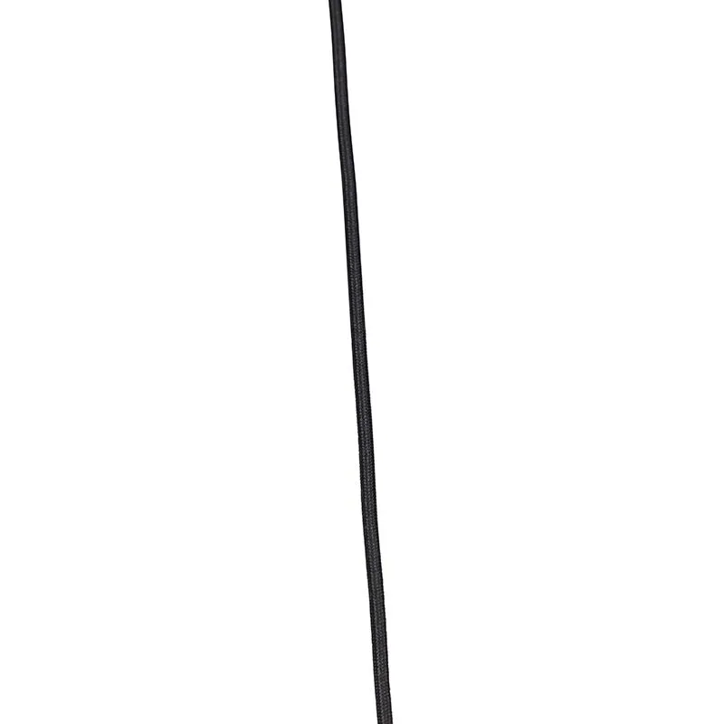 Lampada a sospensione moderna nera con paralume marrone 35 cm - Combi
